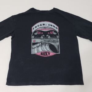 Roxy Black Graphic Long Sleeve Shirt Kids Xl